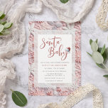 Santa Baby Christmas Girl Baby Shower Invitation<br><div class="desc">Soak up the enchanting charm of our Santa Baby Christmas Girl Baby Shower Invitation, which combines the delicate beauty of the season with a touch of modern sophistication. At the heart of this design, an intricate background unfolds, adorned with embroidered snowflakes in soft pink, white and silver. Each snowflake is...</div>
