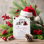 Santa Baby Christmas Girl Baby Shower Invitation<br><div class="desc">The Santa Baby Christmas Girl Baby Shower Invitation is a delightful and festive celebration theme, combining the magic of Christmas with the joy of welcoming a baby girl. Central to the design is a dressed in a charming burgundy dress, which exudes a cosy holiday feel. The dress is beautifully embellished...</div>