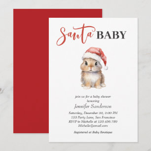 Santa Baby Christmas girl baby shower Invitation