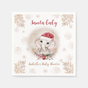 Santa Baby Christmas Girl Baby Shower Napkins