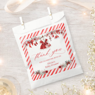 Santa Baby Christmas Girl Baby Shower Thank You Favour Bags