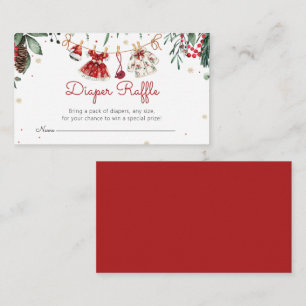 Santa Baby Christmas Girl Clothes Diaper Raffle Enclosure Card