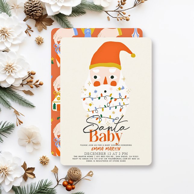 Santa Baby Christmas Holiday Baby Shower Invitation (Creator Uploaded)