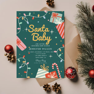 Santa Baby Christmas Holiday Baby Shower  Invitation