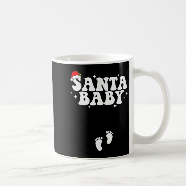 Santa Baby Christmas Pregnancy Announcement Pregna Coffee Mug (Right)