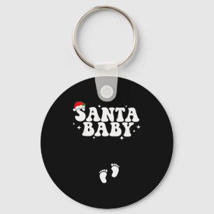 Santa Baby Christmas Pregnancy Announcement Pregna Key Ring