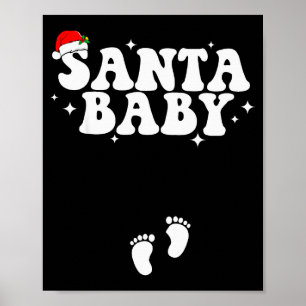 Santa Baby Christmas Pregnancy Announcement Pregna Poster