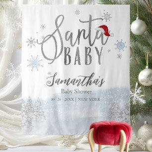 Santa Baby Christmas Shower Backdrop Tapestry