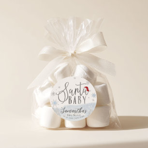 Santa Baby Christmas Shower Classic Round Sticker