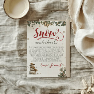 Santa Baby Christmas Snow Much Thanks Baby Shower Thank You Card