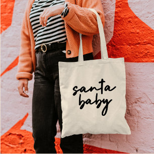 Santa Baby   Christmas Trendy Modern Minimalist Tote Bag