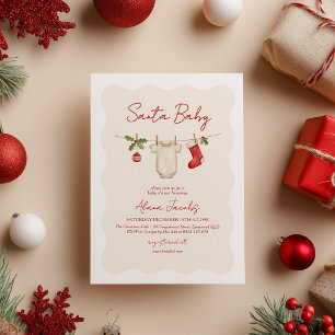 Santa Baby Christmas Winter Baby Shower Invitation