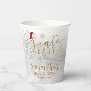 Santa Baby Christmas Winter Baby Shower Paper Cups