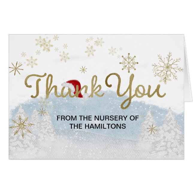 Santa Baby Christmas Winter Baby Shower Thank You (Front Horizontal)