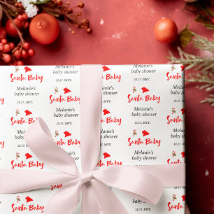 Santa Baby Christmas Winter Baby Shower Wrapping Paper