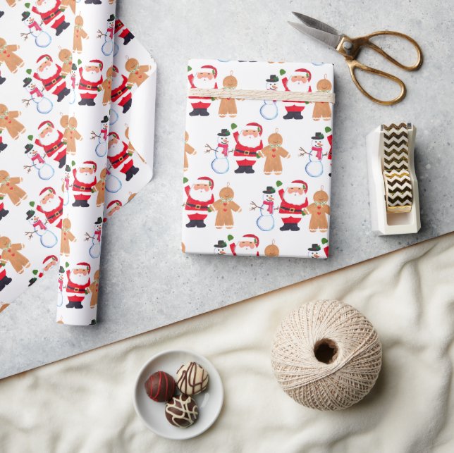 Santa Baby Christmas Winter Red Baby Shower  Wrapping Paper (Crafts)