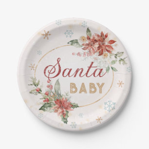 Santa Baby Christmas Winter Wonderland Party Food Paper Plate