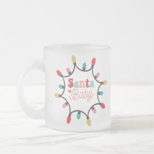 Santa baby chritmas light coffee frosted glass coffee mug