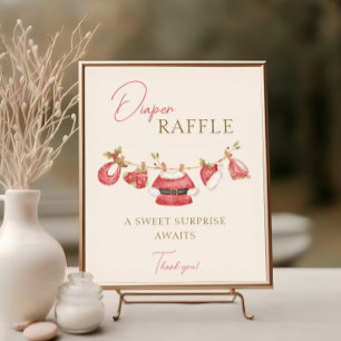 Santa Baby Clothes Boy Baby Shower Diaper Raffle Poster