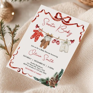 Santa Baby Clothes Christmas Baby Shower Invitation