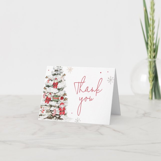 Santa Baby Clothes Christmas Baby Shower Thank You Card (Front)