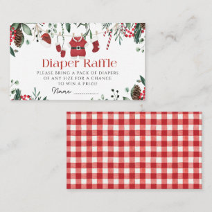 Santa Baby Clothes Christmas Winter diaper raffle Enclosure Card