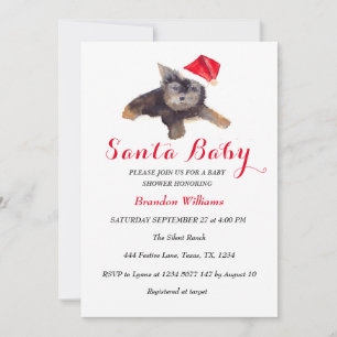 Santa Baby December Winter Red Baby shower  Invitation