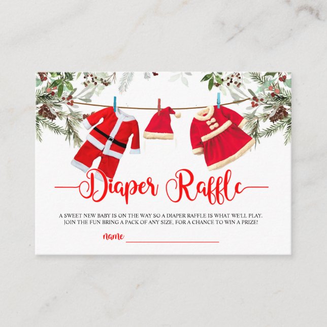 Santa Baby Diaper Raffle Enclosure Card (Front)