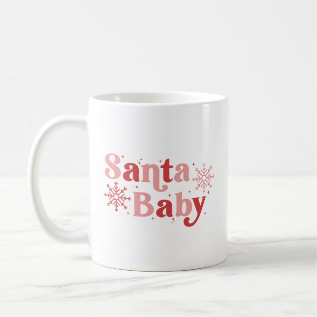 Santa Baby - Fun Holiday Typography Design Coffee Mug (Left)