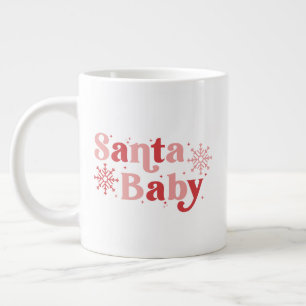 Santa Baby - Fun Holiday Typography Design Large Coffee Mug