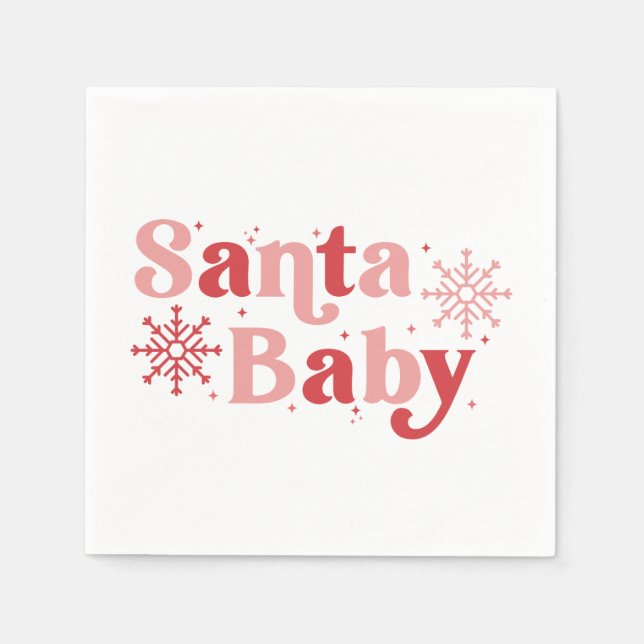 Santa Baby - Fun Holiday Typography Design Napkin (Front)