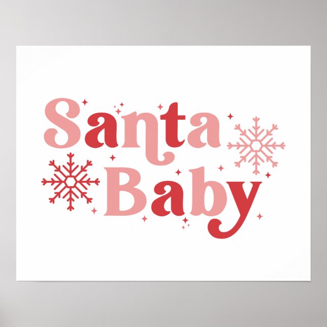 Santa Baby - Fun Holiday Typography Design Poster (Front)