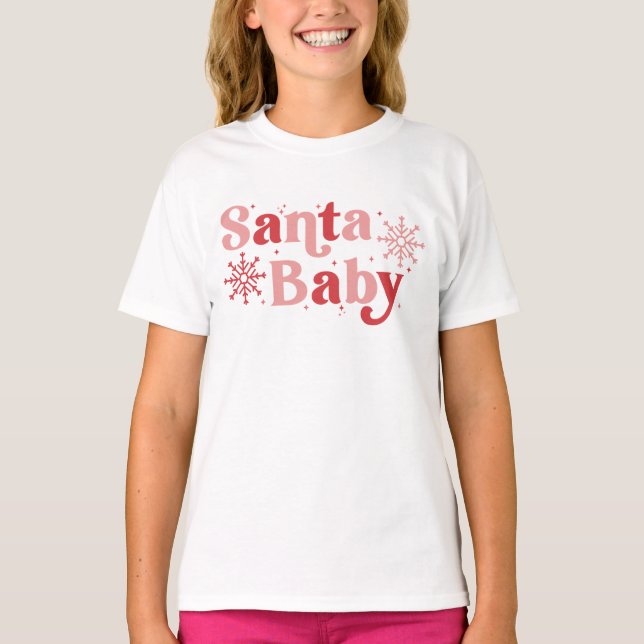 Santa Baby - Fun Holiday Typography Design T-Shirt (Front)