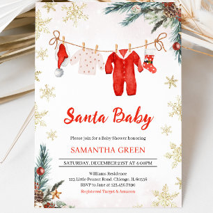 Santa Baby Gender Neutral Baby Shower Invitation