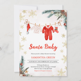 Santa Baby Gender Neutral Baby Shower Invitation