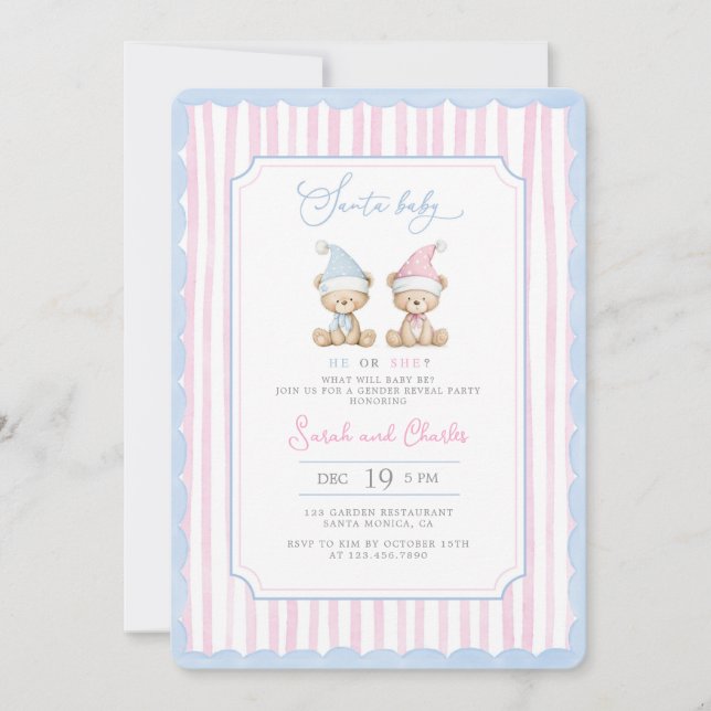 Santa Baby Gender Reveal Invitation (Front)