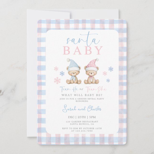 Santa Baby Gender Reveal Invitation (Front)