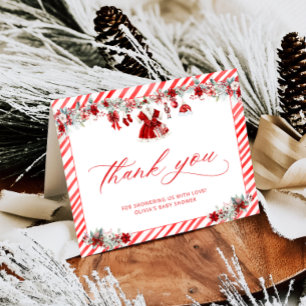 Santa Baby Girl  Baby Shower Thank You Card