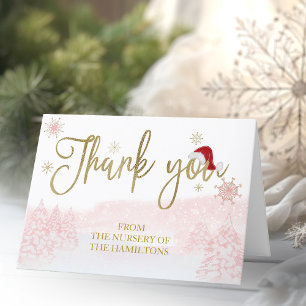 Santa Baby Girl Christmas Thank You Card