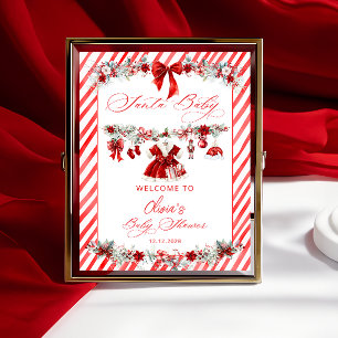 Santa Baby Girl Clothes Baby Shower Welcome Poster