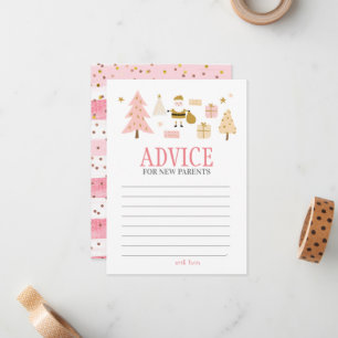 Santa Baby Girl Shower Advice for New Parents Card