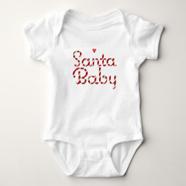 Santa Baby Holiday Candy Cane Bodysuit (Front)