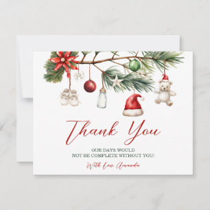 Santa Baby Holiday Christmas Baby Shower Thank You Card