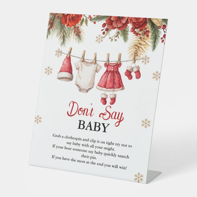Santa Baby Holiday Winter Baby Cloth baby sho sign (Front)