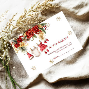 Santa Baby Holiday Winter diaper raffle request Enclosure Card