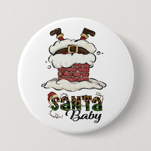 Santa baby- Merry christmas- christmas light 7.5 Cm Round Badge