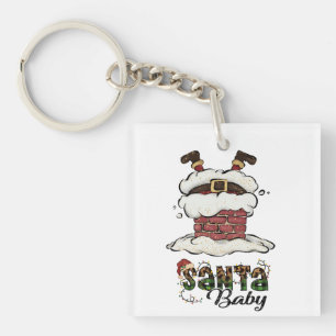Santa baby- Merry christmas- christmas light  Key Ring