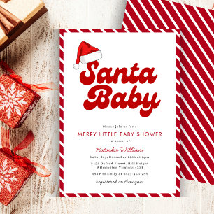 Santa Baby Merry Little Christmas Baby Shower Invitation