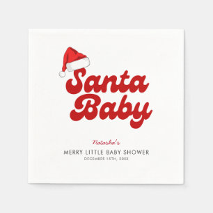 Santa Baby Merry Little Christmas Baby Shower  Napkin