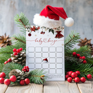 Santa Baby Modern Baby Shower Bingo Game